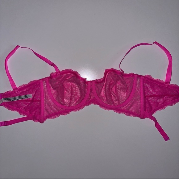 Intimately Free People Neon Pink Lace Underwire Bra Size 34D Like New! - Picture 7 of 9